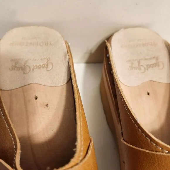 Troentorp &quot;Da Vinci&quot; Honey Brown Vegan Leather Clogs sz.9/40 Ret.$129