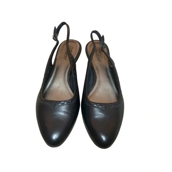 Trotters slingback heel buckle black size 9