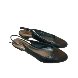 Trotters slingback heel buckle black size 9