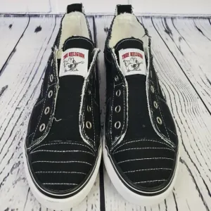 True Religion Black Canvas Slip-On Sneakers