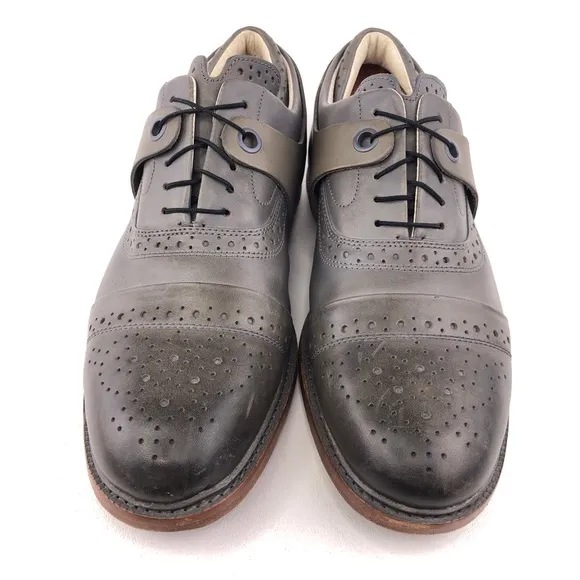 Tsubo Wexler Gray Leather Cap Toe Oxfords 10