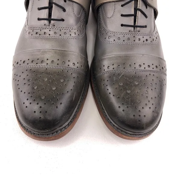 Tsubo Wexler Gray Leather Cap Toe Oxfords 10