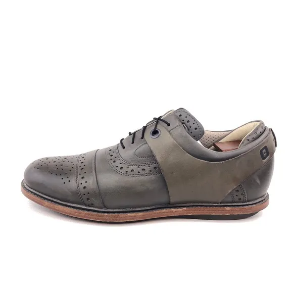 Tsubo Wexler Gray Leather Cap Toe Oxfords 10