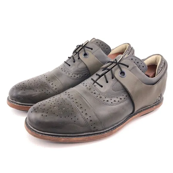 Tsubo Wexler Gray Leather Cap Toe Oxfords 10