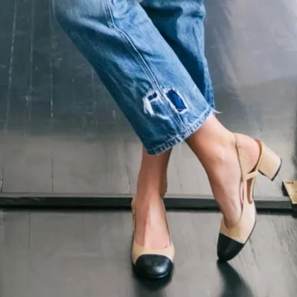 Tuckernuck French Sole Baton Heels Slingback New in Box