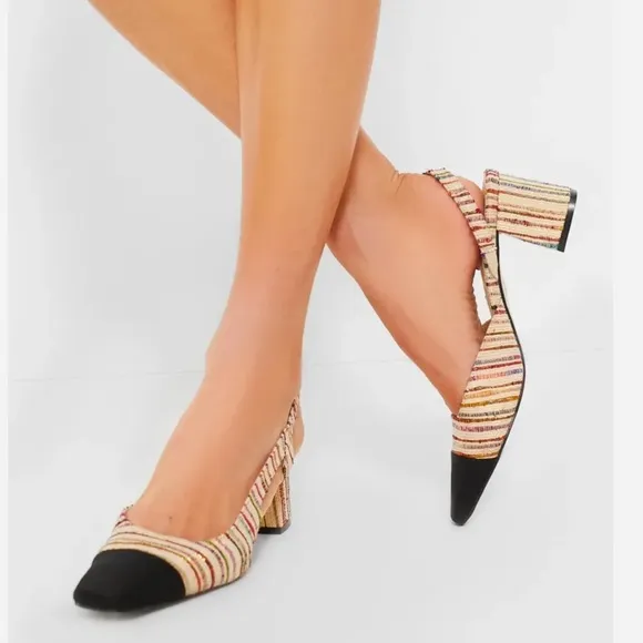 Tuckernuck Multi Tweed Tinsley Slingback Heels New in Box size 9.5 and 10