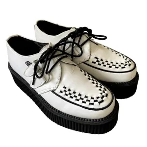 TUK Leather Viva Mondo Y2K Creepers Men 5/Woman 7 Platform Oxfords White Black
