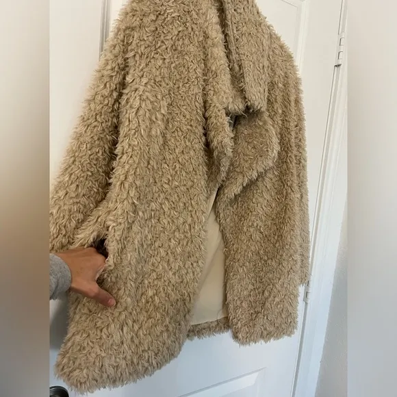 Tularosa Violet Faux Shag Coat in Natural Size Medium