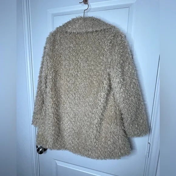Tularosa Violet Faux Shag Coat in Natural Size Medium