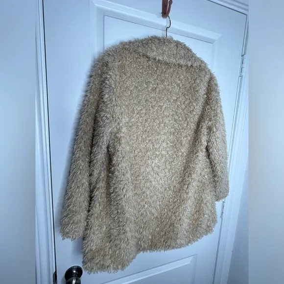 Tularosa Violet Faux Shag Coat in Natural Size Medium