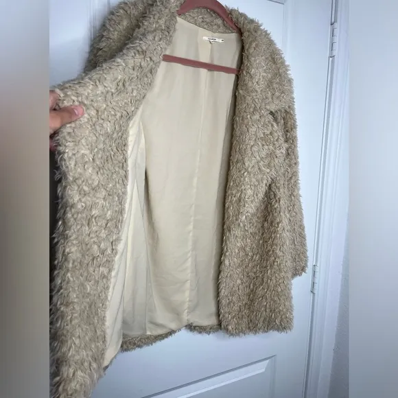 Tularosa Violet Faux Shag Coat in Natural Size Medium