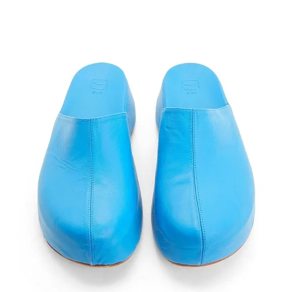 Turquoise Leather Clogs 39