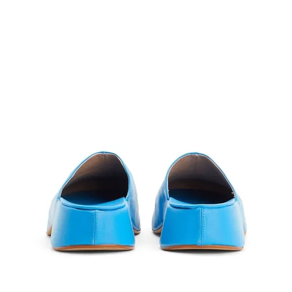Turquoise Leather Clogs 39