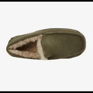 Ugg Ascot Tan Brown Suede Leather Shearling Lining Slip On Slipper Men’s Size 11