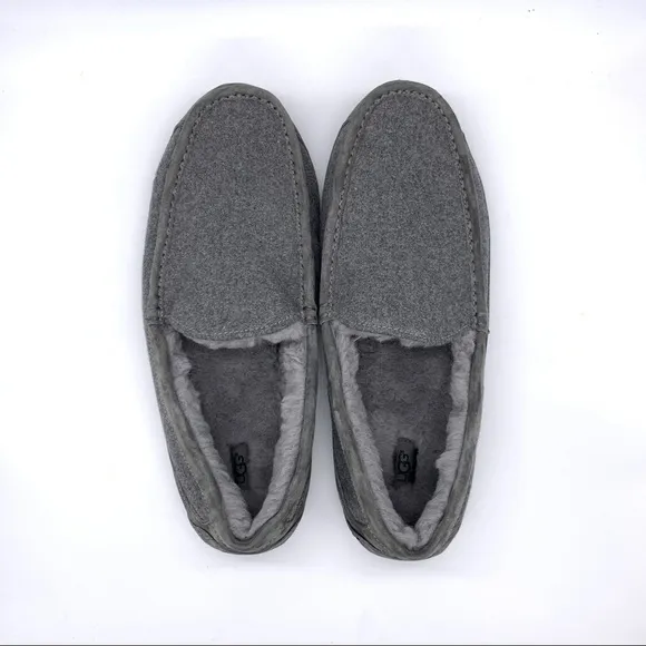 Ugg Australia Men’s Ascot Metal Gray Wool Slipper