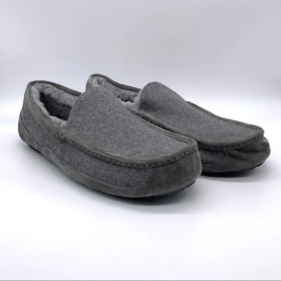 Ugg Australia Men’s Ascot Metal Gray Wool Slipper