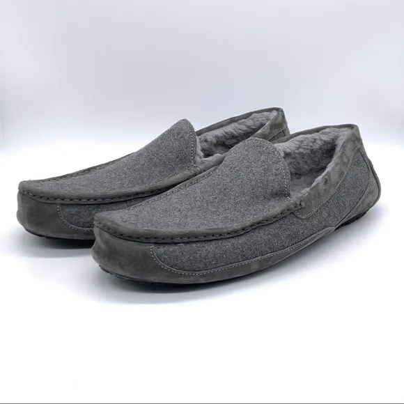 Ugg Australia Men’s Ascot Metal Gray Wool Slipper