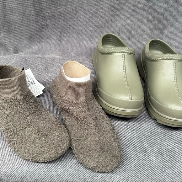 UGG TASMAN X Olive Shoes Rubber RAIN BOOTS Clogs WOMEN'S 8