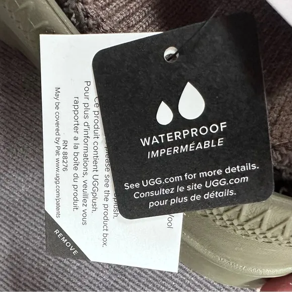 UGG TASMAN X Olive Shoes Rubber RAIN BOOTS Clogs WOMEN'S 8