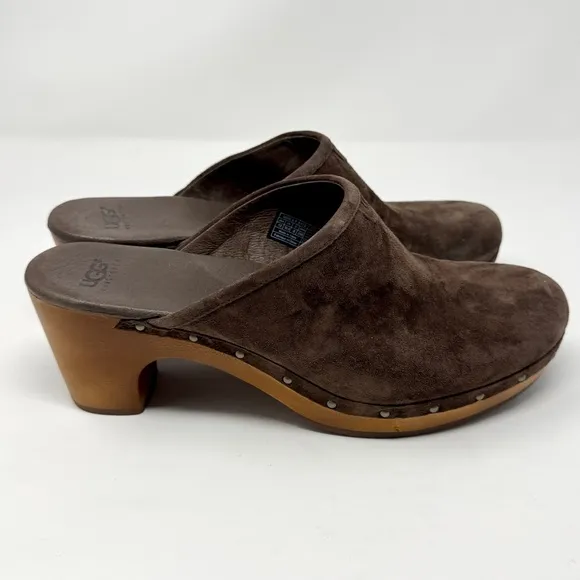 UGG Women's Abbie Brown Suede Clogs