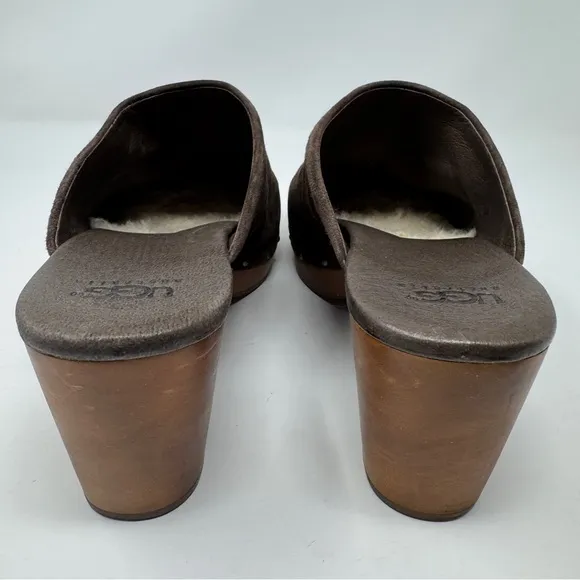 UGG Women's Abbie Brown Suede Clogs