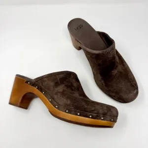 UGG Women's Abbie Brown Suede Clogs