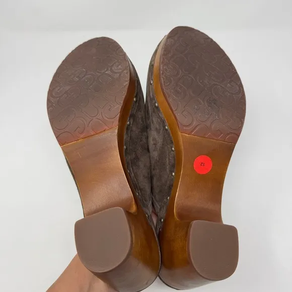 UGG Women's Abbie Brown Suede Clogs