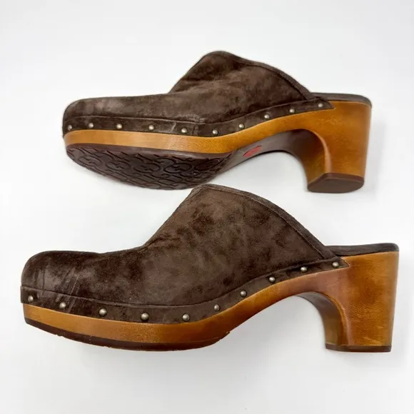 UGG Women's Abbie Brown Suede Clogs