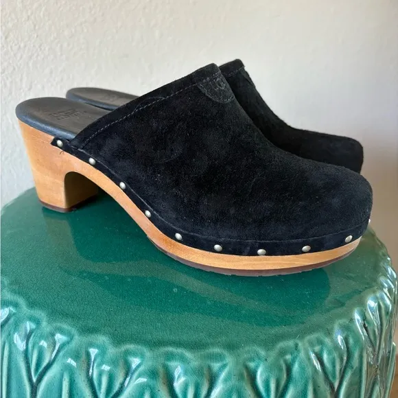 UGG Women's Black Suede Clogs