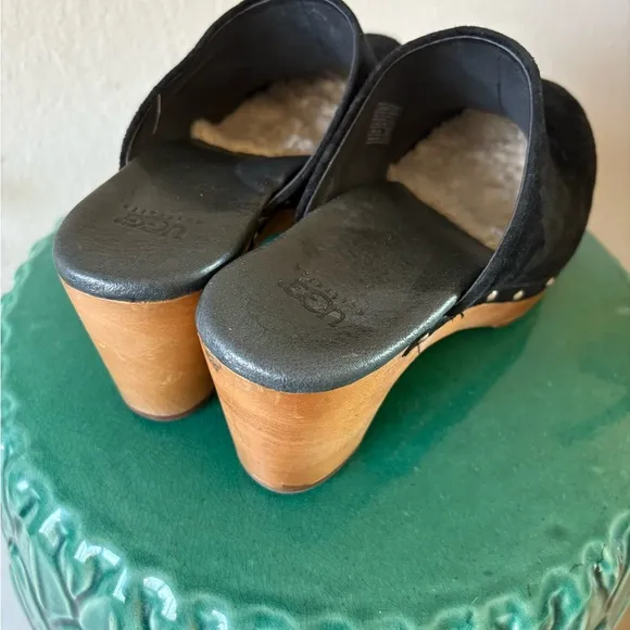 UGG Women's Black Suede Clogs