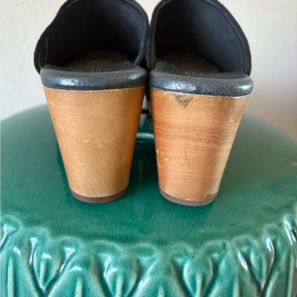 UGG Women's Black Suede Clogs