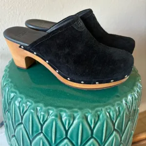 UGG Women's Black Suede Clogs