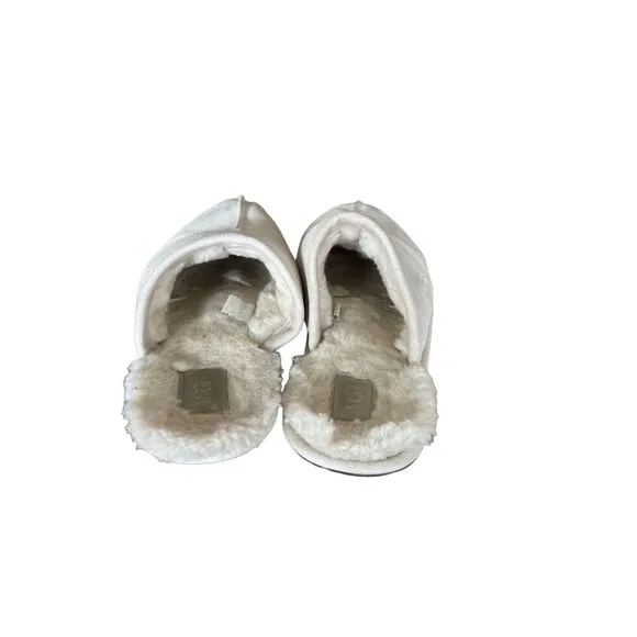 UGG Womens White Pearl Sheepskin lining Slip On Clog Padded Slippers Size 11