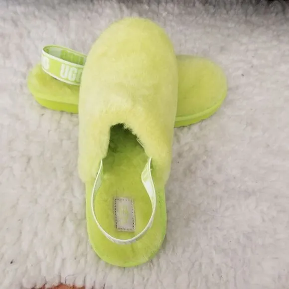 UGG Fluff Yeah Girls Clogs Slippers in Key Lime