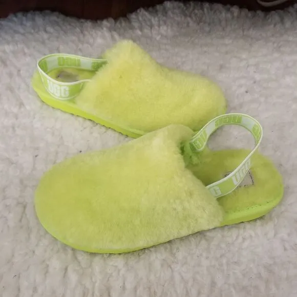UGG Fluff Yeah Girls Clogs Slippers in Key Lime