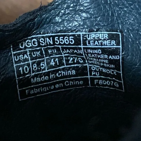Ugg Isabella Navy Sheepskin Line Clog Style Mules Sz 10