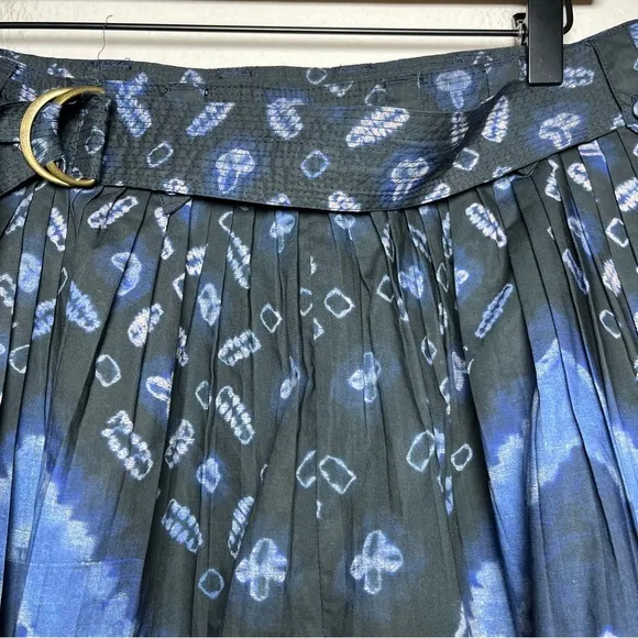 Ulla Johnson Ultra Marine Pleated Marianna Short 8 Belted Waist Art Abstract