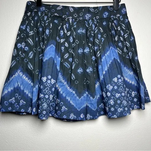 Ulla Johnson Ultra Marine Pleated Marianna Short 8 Belted Waist Art Abstract
