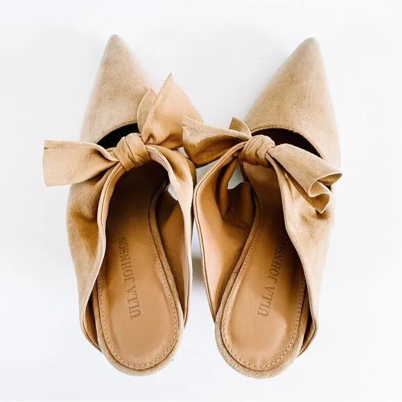 Ulla Johnson Heel Suede Lucia Bow Mule