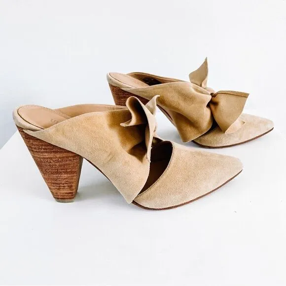 Ulla Johnson Heel Suede Lucia Bow Mule
