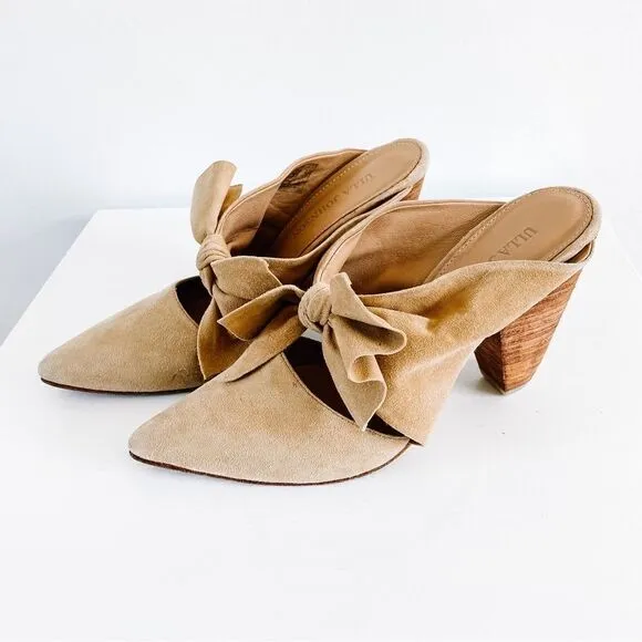 Ulla Johnson Heel Suede Lucia Bow Mule