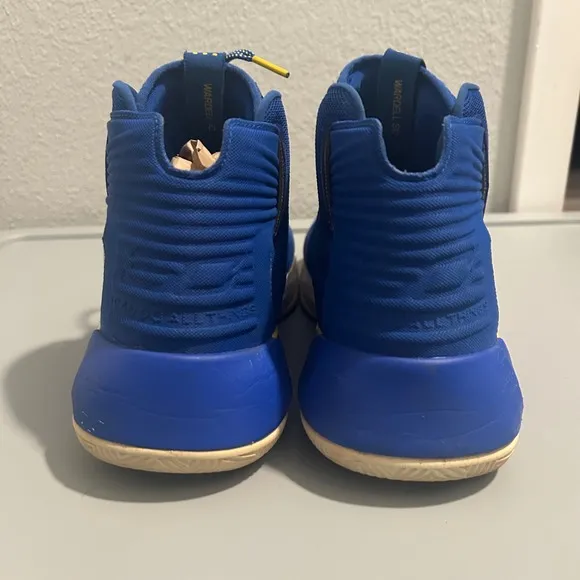 Under Armour Curry 3 Basketball Shoes High Top Blue Yellow Mens Size