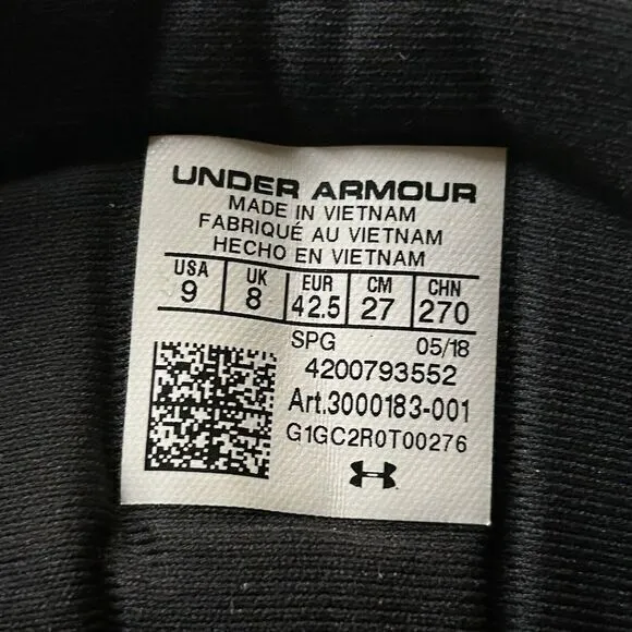 Under Armour Highlight RM Football Cleats Shoes Black White Men's size‎ 9