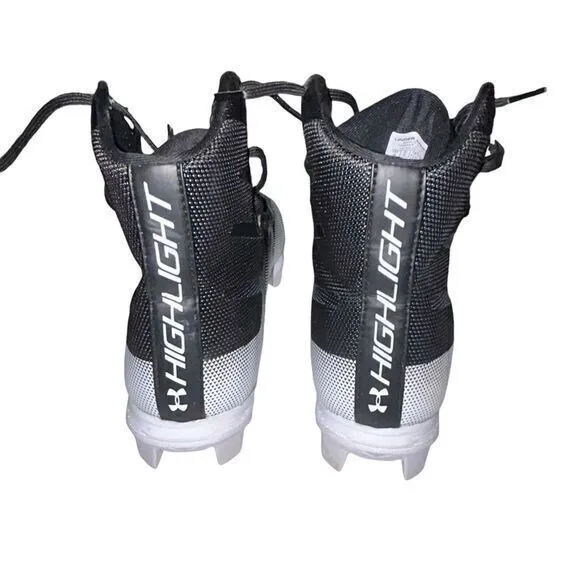 Under Armour Highlight RM Football Cleats Shoes Black White Men's size‎ 9