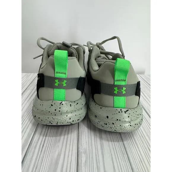 Under Armour Men’s 11.5 Gray Neon Green Charged Verssert Running Shoes Speckle