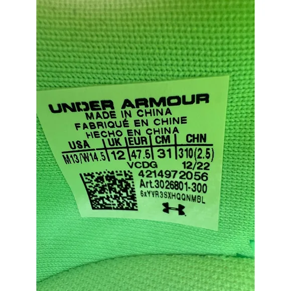 Under Armour Unisex UA Flow Velociti Elite Running Shoes 3026801-300 Men Size 13