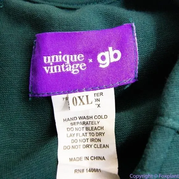 Unique Vintage X GB Green Apple Print‎ Fit And Flare Dress, 0XL
