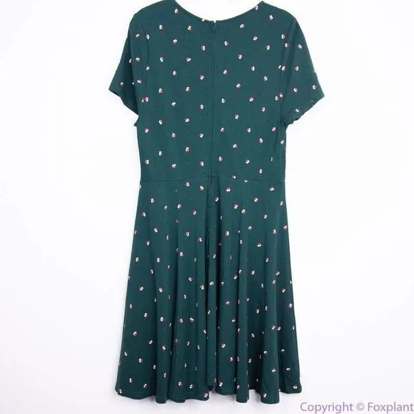 Unique Vintage X GB Green Apple Print‎ Fit And Flare Dress, 0XL