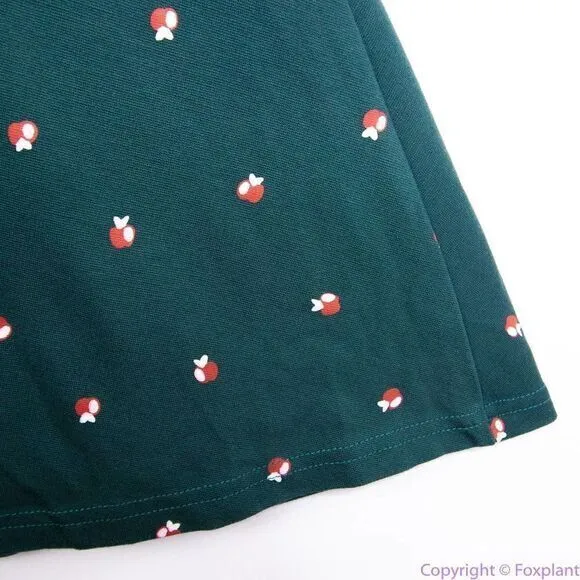 Unique Vintage X GB Green Apple Print‎ Fit And Flare Dress, 0XL