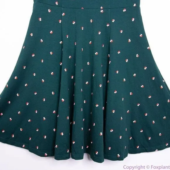 Unique Vintage X GB Green Apple Print‎ Fit And Flare Dress, 0XL